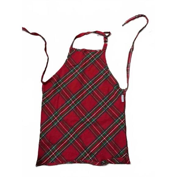 Sur La Table Cozy Red Plaid Kitchen Apron with Adjustable Neck Strap (Adult) - Picture 3 of 4